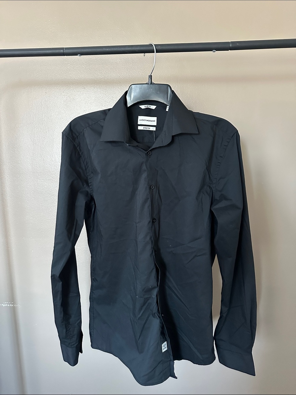 Lucky Brand Black Slim Button-Up Shirt  Size S